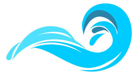 Wall Mural - blue wave logo. water swirl. ocean flow symbol