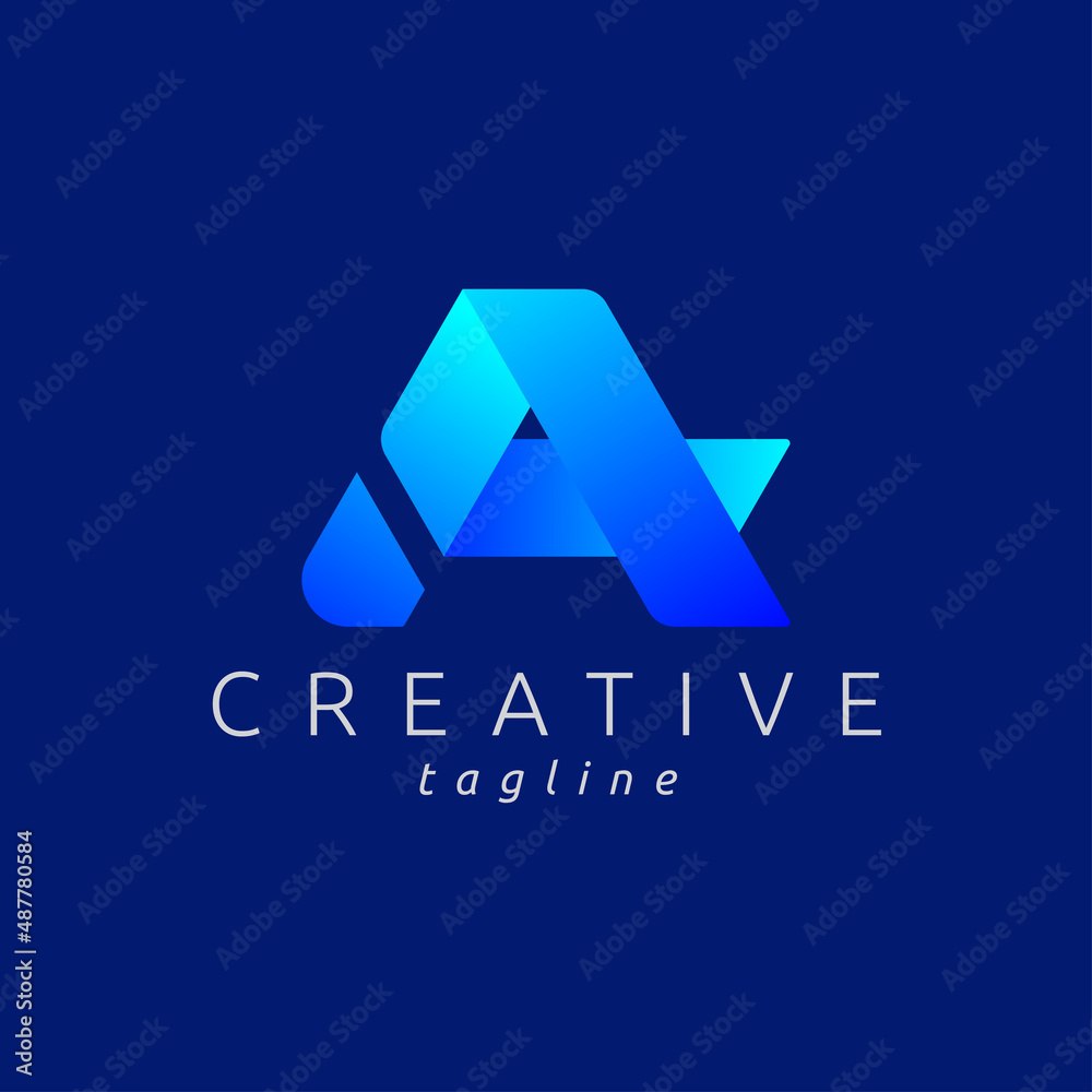 Creative and modern letter A logo design with gradient color template ...