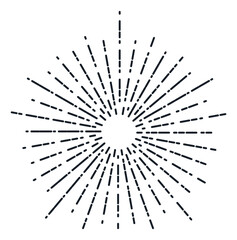 Wall Mural - sunbirst symbol. light rays in thin dashed line style