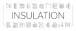 Insulation Building Collection Icons Set Vector .