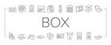 Fototapeta  - Box Carton Container Collection Icons Set Vector .