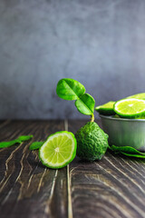 Wall Mural - Fresh bergamot fruit slices in a bowl