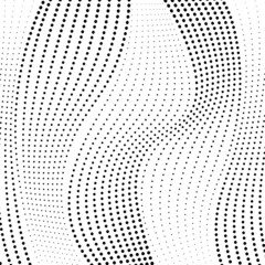 Poster - Abstract gradient dynamic wave of particles. gradient halftone dots background. Pop art template, texture.