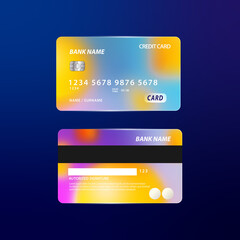 Wall Mural - Isometric realistic glass effect credit card