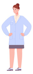 Wall Mural - Medical nurse character. Woman in lab coat. Hospital worker