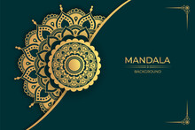 Luxury Circular Mandala Design Background Pattern Design With Golden Decoration Vector Template