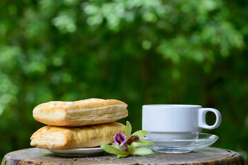 Wall Mural - cup of coffee and cookies