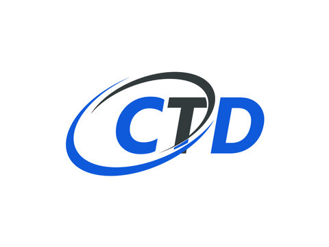 CTD letter creative modern elegant swoosh logo design