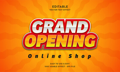 Poster - grand opening editable text effect template 