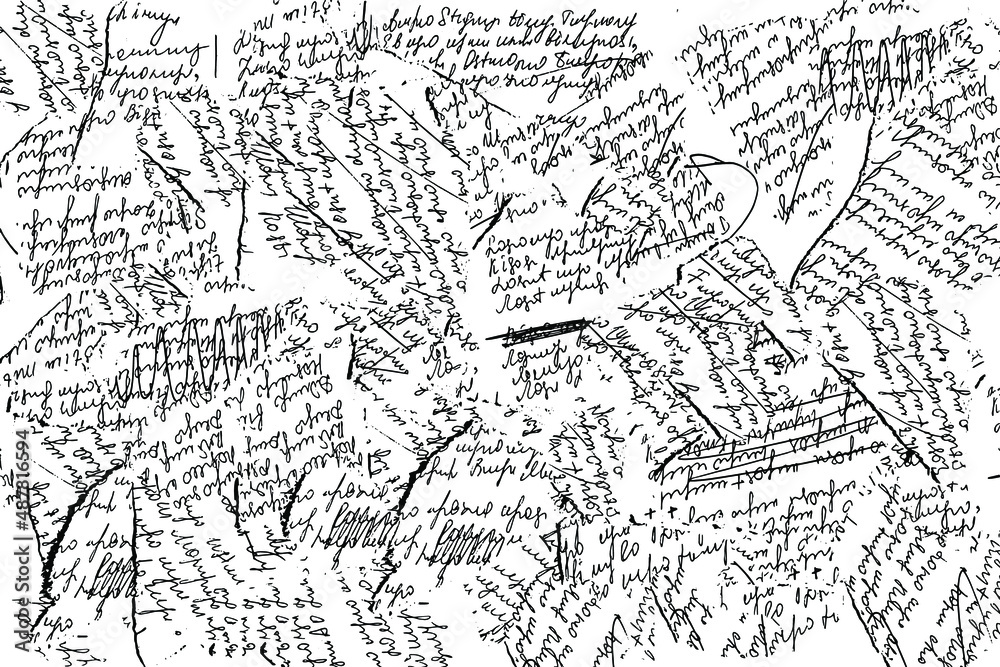 Unreadable Text Message Grunge texture of unreadable handwritten text, torn into small pieces ...
