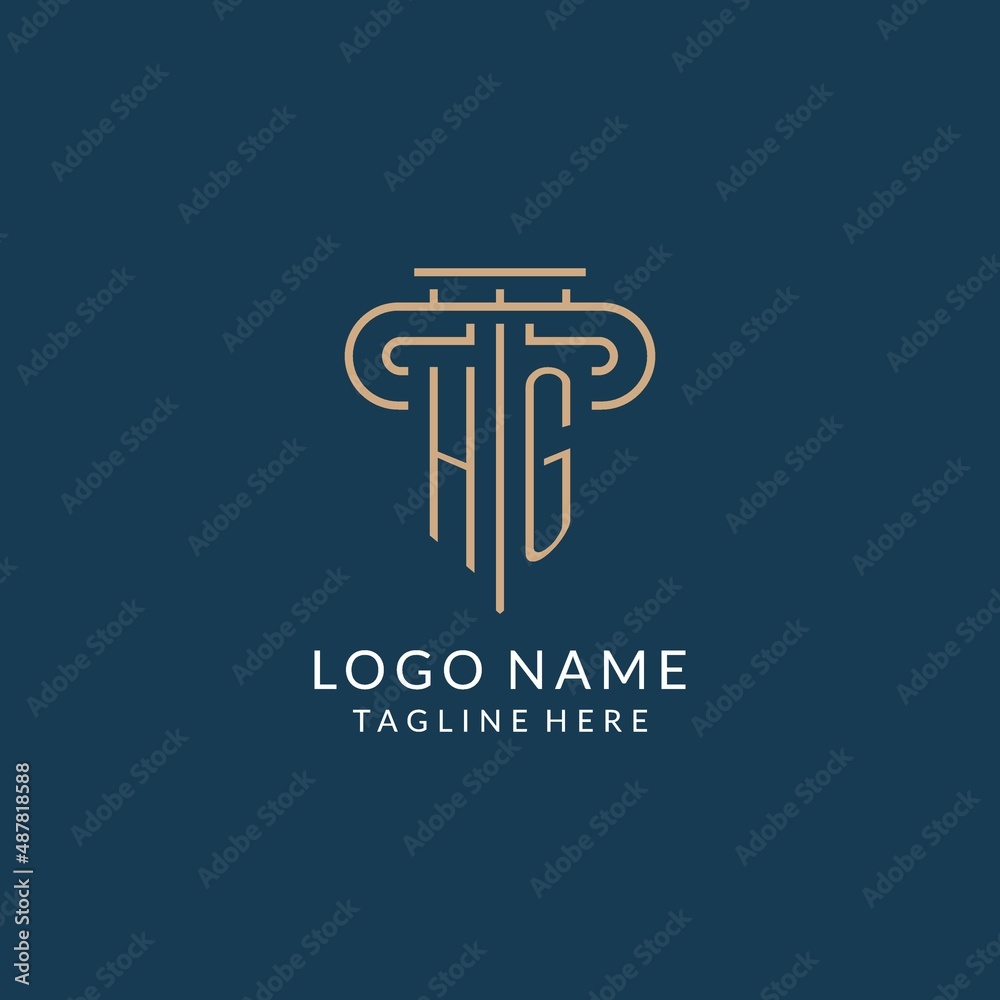 Initial letter HG pillar logo, law firm logo design inspiration Stock ...