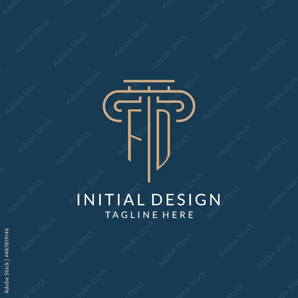 Initial letter FD pillar logo, law firm logo design inspiration Stock ...