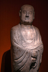 Wall Mural - Close-up of stone sculptures of Buddha statues in ancient Chinese Buddhist temples