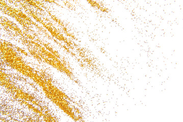 Wall Mural - golden sequins abstract frame on white background