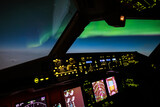 Fototapeta Niebo - Nordlichter aufgenommen aus dem Cockpit 