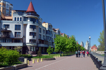 Wall Mural - Modern residential area in Kiev. Exterior.Streets,buildings,detales. 