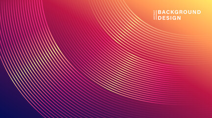 Abstract modern gradient background with curve glossy lines. Minimal style dynamic curve line vector element. Trendy simple bright shiny curve lines graphic design. Suit for poster, website, brochure