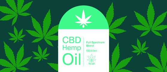 Sticker - CBD hemp oil label design vector illustration