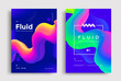 Creative poster design with 3d flow shape. Liquid wave colorful form. Abstract gradients fluid shapes backgrounds for cover, flyer.