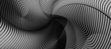 Radial Lines With Rotating Distortion. Abstract Spiral, Vortex Shape, Element.