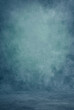 Photography studio portrait or product background, real painted canvas muslin cloth; full length with oceanic shades of blue and aqua green