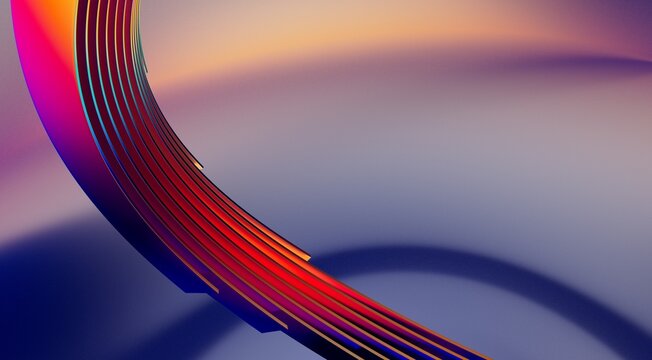 3D render abstract background. Colorful twisted shapes in motion. Computer generated digital art for poster, flyer, banner
