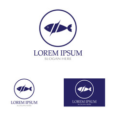 Fish logo, fish oil and seafood restaurant icon. With the concept of icon vector design illustration template