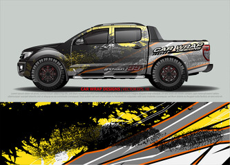 Car wrap decal design vector. abstract Graphic background kit designs for vehicle, race car, rally, livery, sport car
