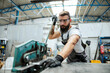 © Dusan Petkovic - Worker doing metal jobs in the workshop.