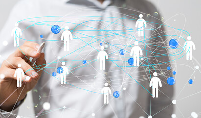 abstract technology group and data 3d