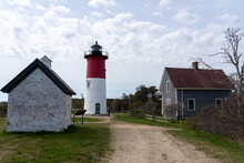 A View Of The Nauset Lighthouse In Cape Cod