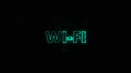 Poster - Wi-Fi title with plexus effect. Connected lines with dots. Lines title plexus