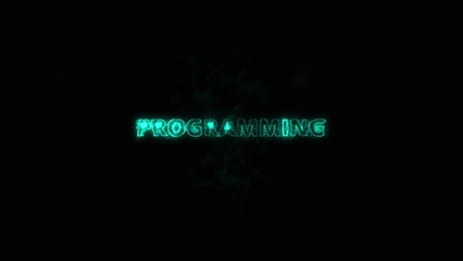 Fototapete - Programming title with plexus effect. Connected lines with dots. Lines title plexus