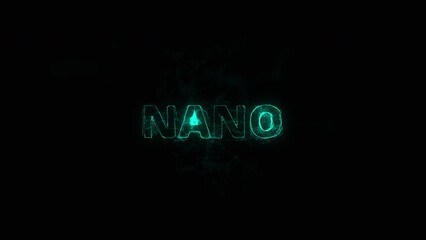 Poster - Nano title with plexus effect. Connected lines with dots. Lines title plexus