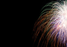 Colourful Pyrotechnic Fireworks In The Sky
