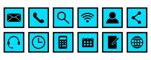 Poster - Message icon. Phone icon set. Web flat icon. Social media. Information social network. Vector illustration. stock image.