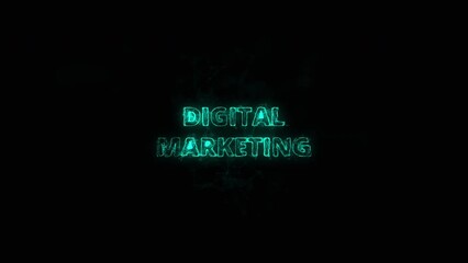 Fototapete - Digital Marketing title with plexus effect. Connected lines with dots. Lines title plexus