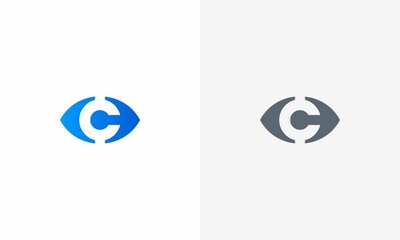 Letter C Eyes Vision Logo Design Icon Symbol, Eye Logo Design