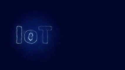Poster - IoT title with plexus effect. Connected lines with dots. Lines title plexus