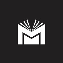 Letter M Media Learning Book Symbol Logo Vector