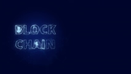 Poster - Block Chain attack title with plexus effect. Connected lines with dots. Lines title plexus