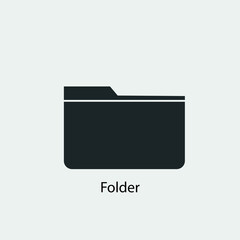 Canvas Print - Folder vector icon solid grey