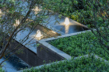 Modern Residential Garden Landscape Green Plant Water Feature