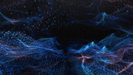 Poster - Abstract particle waves with depth of field effect