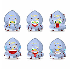 Poster - Cartoon character of blue love ring box with smile expression