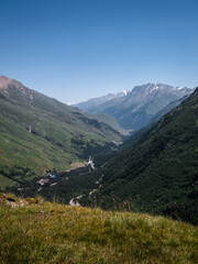 Wall Mural - Mountains valley in summer day. Elbrus region