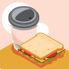 Poster - sandwich and takeaway cup