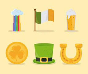 Sticker - st patricks day icons vector