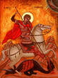 Orthodox icon of the Byzantine style Saint Great Martyr George the Victorious, from Romanian Monastery, Neamt county.