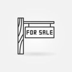 Wall Mural - For Sale vector Real Estate concept line icon or sign